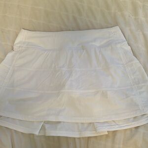 New Lululemon White Pace Rival Mid-Rise Skirt